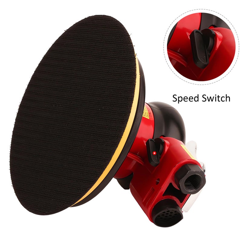 Gedu Professional Air Random Orbital Palm Sander, Dual Action Pneumatic Sander, Low Vibration, Heavy Duty â€¦ (6 inch) - Image 4